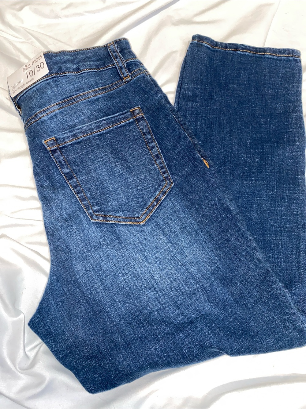 ella moss Dark Blue High-Rise Slim Straight Ankle Jeans
